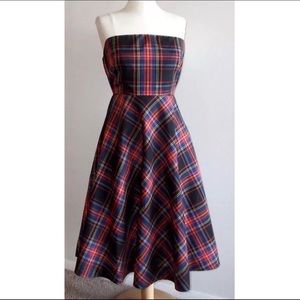Plaid silk taffeta holiday party dress- J. Crew
